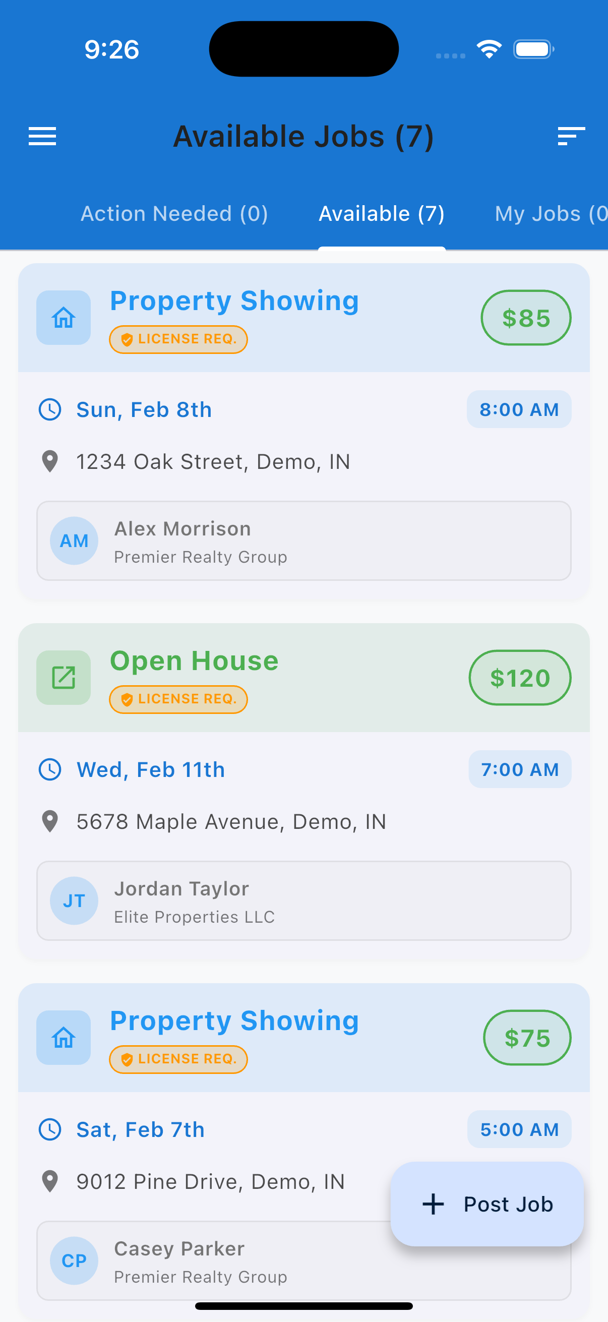 ShowingPartner app screenshot